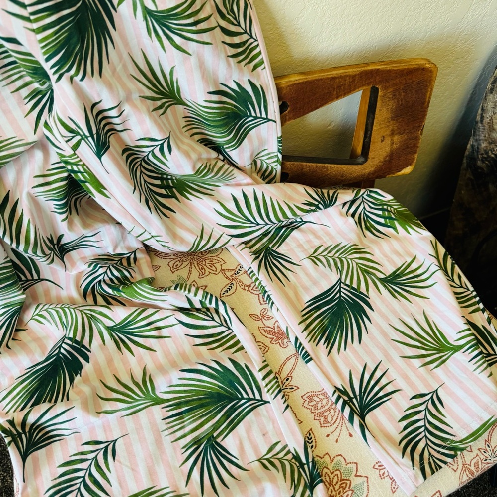 Lands’ End | Leaf Striped Multi Pattern Green Jum… - image 5